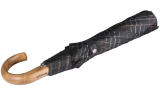 Knirps Herren Taschenschirm Topmatic SL Holz-Rundhakengriff - check black