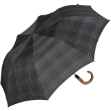 Knirps Herren Taschenschirm Topmatic SL Holz-Rundhakengriff - check black