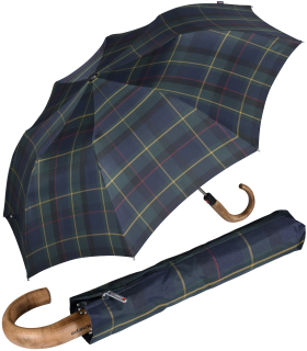 Knirps Herren Taschenschirm Topmatic SL Holz-Rundhakengriff - check hunter