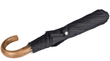 Knirps Herren Taschenschirm Topmatic SL Holz-Rundhakengriff - pinestripe black