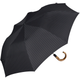 Knirps Herren Taschenschirm Topmatic SL Holz-Rundhakengriff - pinestripe black