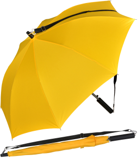 iX-brella Umhängeschirm Hands-Free - der Automatik-Regenschirm mit Gurt - dottergelb