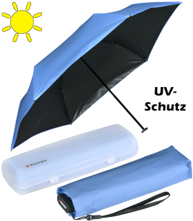 Knirps Taschenschirm US.050 Ultra Light Slim Manual mit UV- und Hitzeschutz im Etui - blau-schwarz