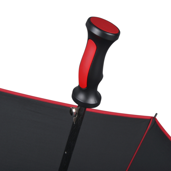 iX-brella 146 cm XXXL Fiber-Golfschirm Automatik doppeltes Dach mit Ventilationsbezug - schwarz-rot