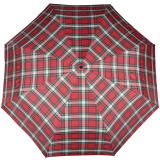 iX-brella - Herrenschirm XXL 121 cm mit echtem Holz-Stabgriff und Auf-Zu-Automatik - check red