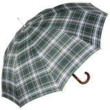 iX-brella Herren-Stockschirm High Quality mit Automatik und Echtholz-Rundhakengriff - check green