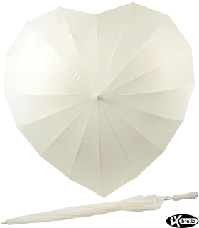 iX-brella XXL Hochzeitsschirm Brautschirm Wedding Heart - cream - 2- Wahl