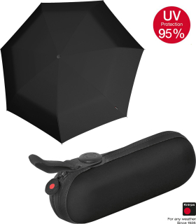 Knirps X1 Super Mini Taschenschirm im Etui black UV protection