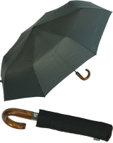 iX-brella mens class XXL mit Holzgriff - großer Herren Taschenschirm mit Auf-Zu-Automatik schwarz - 2. Wahl