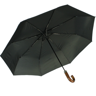 iX-brella mens class XXL mit Holzgriff - großer Herren Taschenschirm mit Auf-Zu-Automatik schwarz - 2. Wahl