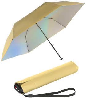 Knirps Taschenschirm US.050 Ultra Light Slim Manual mit UV- und Hitzeschutz mit irisierender Beschichtung - vanilla