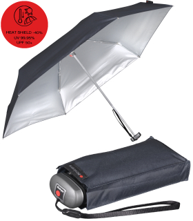 Knirps mini Taschenschirm Travel mit UV- und Hitze-Schutz - Silver Heatshield - navy