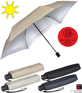 Knirps Taschenschirm U.200 Ultra Light Duomatic mit UV- und Hitzeschutz - Silver Heatshield