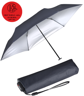 Knirps Taschenschirm US.050 Ultra Light Slim Manual mit UV- und Hitzeschutz - Silver Heatshield - navy