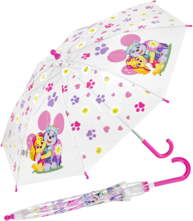 Kinder-Stockschirm transparent Paw Patrol - Flowers