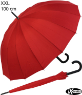 iX-brella long - hochwertiger Stockschirm 16-teilig mit Automatik sturmfest rot - 2. Wahl