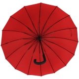 iX-brella long - hochwertiger Stockschirm 16-teilig mit Automatik sturmfest rot - 2. Wahl