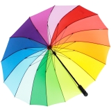 iX-brella golf rainbow 16-color - leichter XXL Golf-Partner-Regenschirm 16-teilig mit warmen weichen Softgriff - 2. Wahl