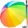 iX-brella golf rainbow 16-color - leichter XXL Golf-Partner-Regenschirm 16-teilig mit warmen weichen Softgriff - 2. Wahl