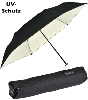Doppler zero extrem leichter Mini Damen Taschenschirm UV-Schutz Ultra Sun - schwarz-ivory