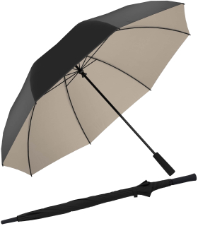 Doppler zero XXL Ultra Sun Golf Regenschirm mit UV-Schutz - black-ivory