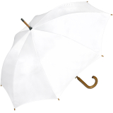 Regenschirm Holzstock groß stabil für Damen und Herren mit Automatik weiß