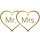 iX-brella XXL Mr.&Mrs. Hochzeitsschirm Automatik - Brautschirm All In White - goldene Herzen  2.Wahl