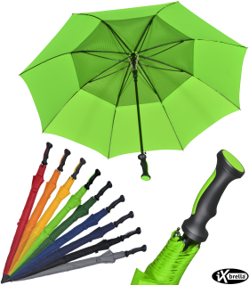 iX-brella 130 cm XXL Fiber-Golfschirm Automatik doppeltes Dach mit Ventilationsbezug