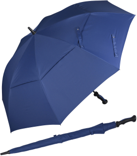 iX-brella 130 cm XXL Fiber-Golfschirm Automatik doppeltes Dach mit Ventilationsbezug - royal blue