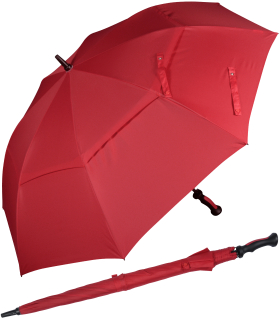 iX-brella 130 cm XXL Fiber-Golfschirm Automatik doppeltes Dach mit Ventilationsbezug - dark red