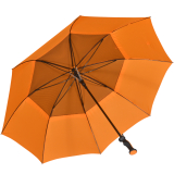 iX-brella 130 cm XXL Fiber-Golfschirm Automatik doppeltes Dach mit Ventilationsbezug - orange