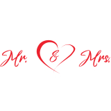 iX-brella XXL Mr.&Mrs. Hochzeitsschirm Automatik - Brautschirm All In White - rotes Herz - 2. Wahl