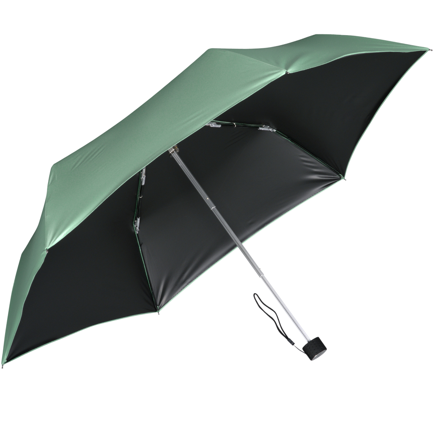 Doppler Regenschirm Mini Taschenschirm Havanna Stick mit UV- und Hitzeschutz - malachite green-black