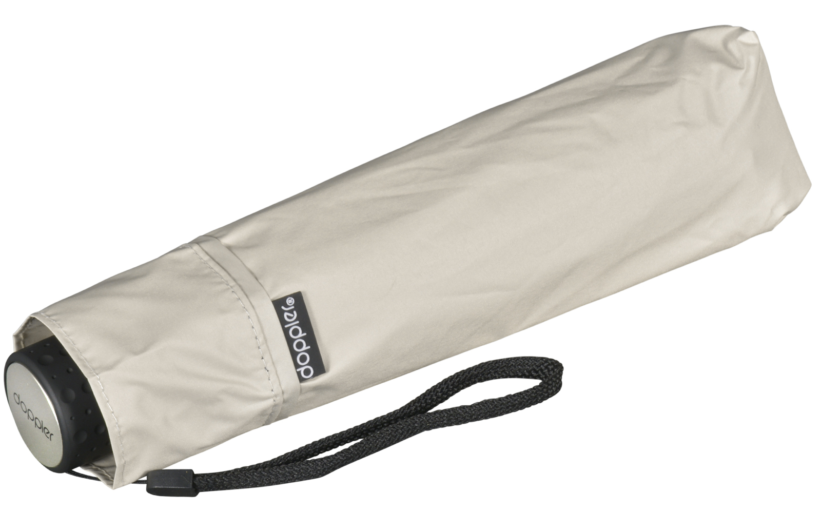 Doppler Regenschirm Mini Taschenschirm Havanna Stick mit UV- und Hitzeschutz - macadamia beige-black