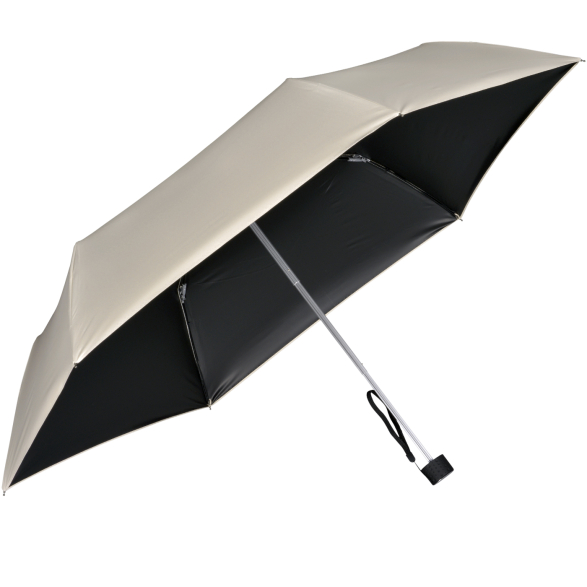 Doppler Regenschirm Mini Taschenschirm Havanna Stick mit UV- und Hitzeschutz - macadamia beige-black