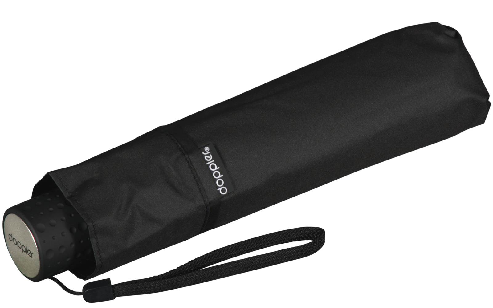 Doppler Regenschirm Mini Taschenschirm Havanna Stick mit UV- und Hitzeschutz - simply black-ivory