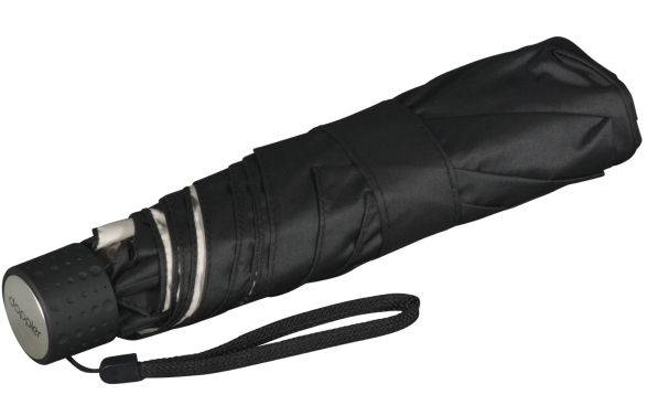 Doppler Regenschirm Mini Taschenschirm Havanna Stick mit UV- und Hitzeschutz - simply black-ivory