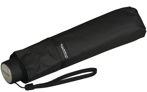 Doppler Regenschirm Mini Taschenschirm Havanna Stick mit UV- und Hitzeschutz - simply black-ivory