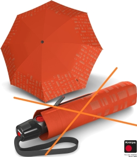 Knirps Taschenschirm T.200 Duomatic - stabil und sturmfest - Solids Reflective - pumpkin - 2. Wahl