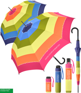 Benetton Regenschirm Rainbow Text
