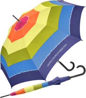 Benetton Regenschirm Rainbow Text - Stockschirm Automatik - blue