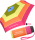 Benetton Regenschirm Rainbow Text - Mini-Taschenschirm Handöffner - pink