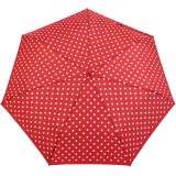 Knirps Mini Taschenschirm Slim Duomatic im Neopren-Case gepunktet - Polka Dots rot - 2. Wahl