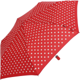 Knirps Mini Taschenschirm Slim Duomatic im Neopren-Case gepunktet - Polka Dots rot - 2. Wahl