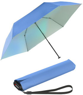 Knirps Taschenschirm US.050 Ultra Light Slim Manual mit UV- und Hitzeschutz mit irisierender Beschichtung - blue