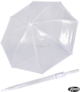 iX-brella XXL Brautschirm Hochzeitsschirm Automatik - All In White transparent