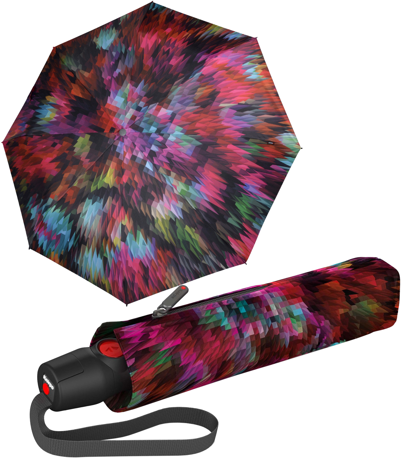Knirps Taschenschirm T.200 Duomatic Peacock - red
