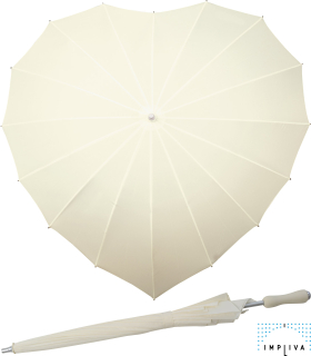 Regenschirm 16-teilig in Herzform - creme - 2. Wahl