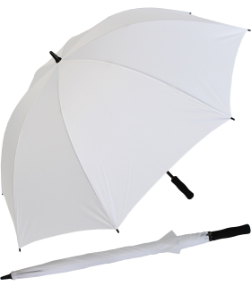iX-brella Full-Fiber Golfschirm XXL 130cm leicht sturmfest mit Softgriff weiß  - 2. Wahl