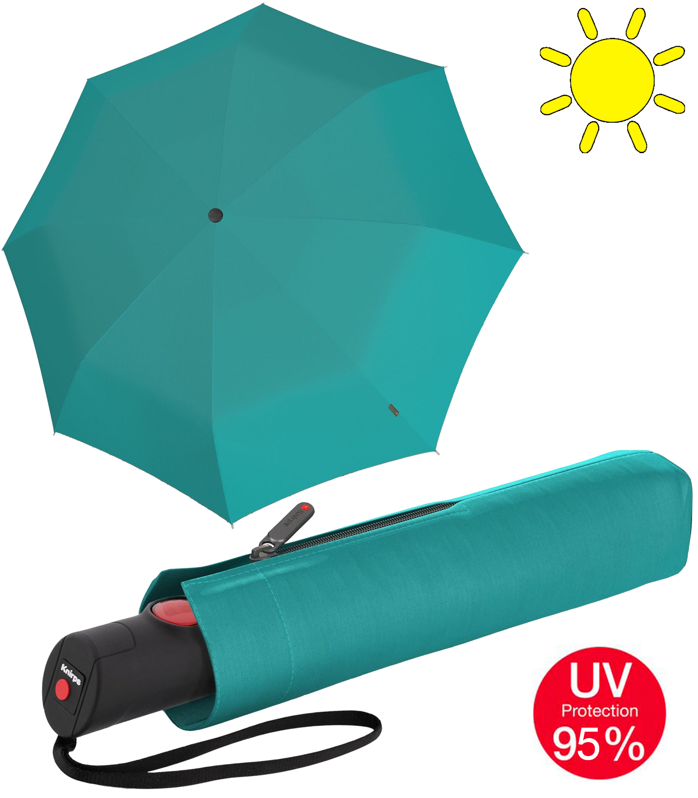 Knirps Taschenschirm T.205 Medium Duomatic UV Protection - aqua
